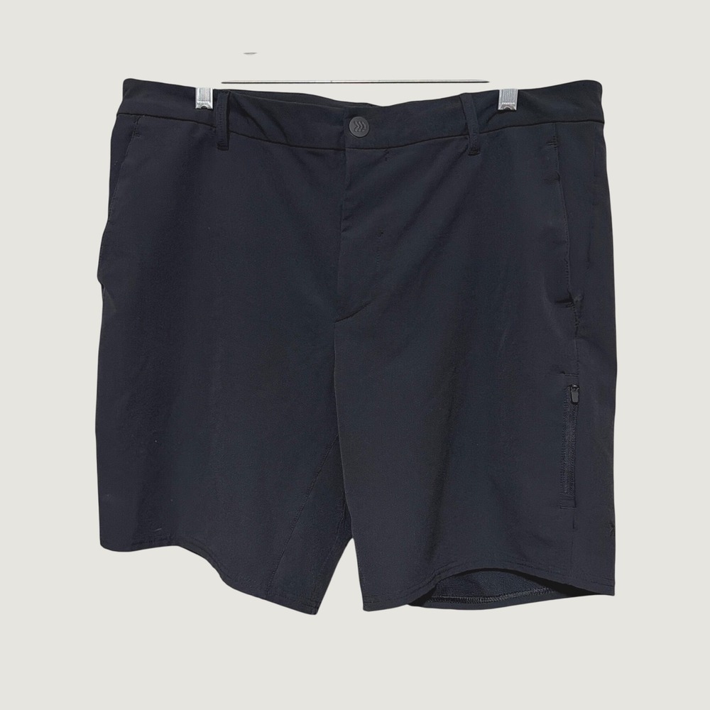 All in Motion Mens Golf Shorts Black Stretch Activewear Size 38 Reflective Logo